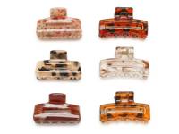 Multi Rectangle Claw Hair Clip Set - 6 Pack Multicolor view