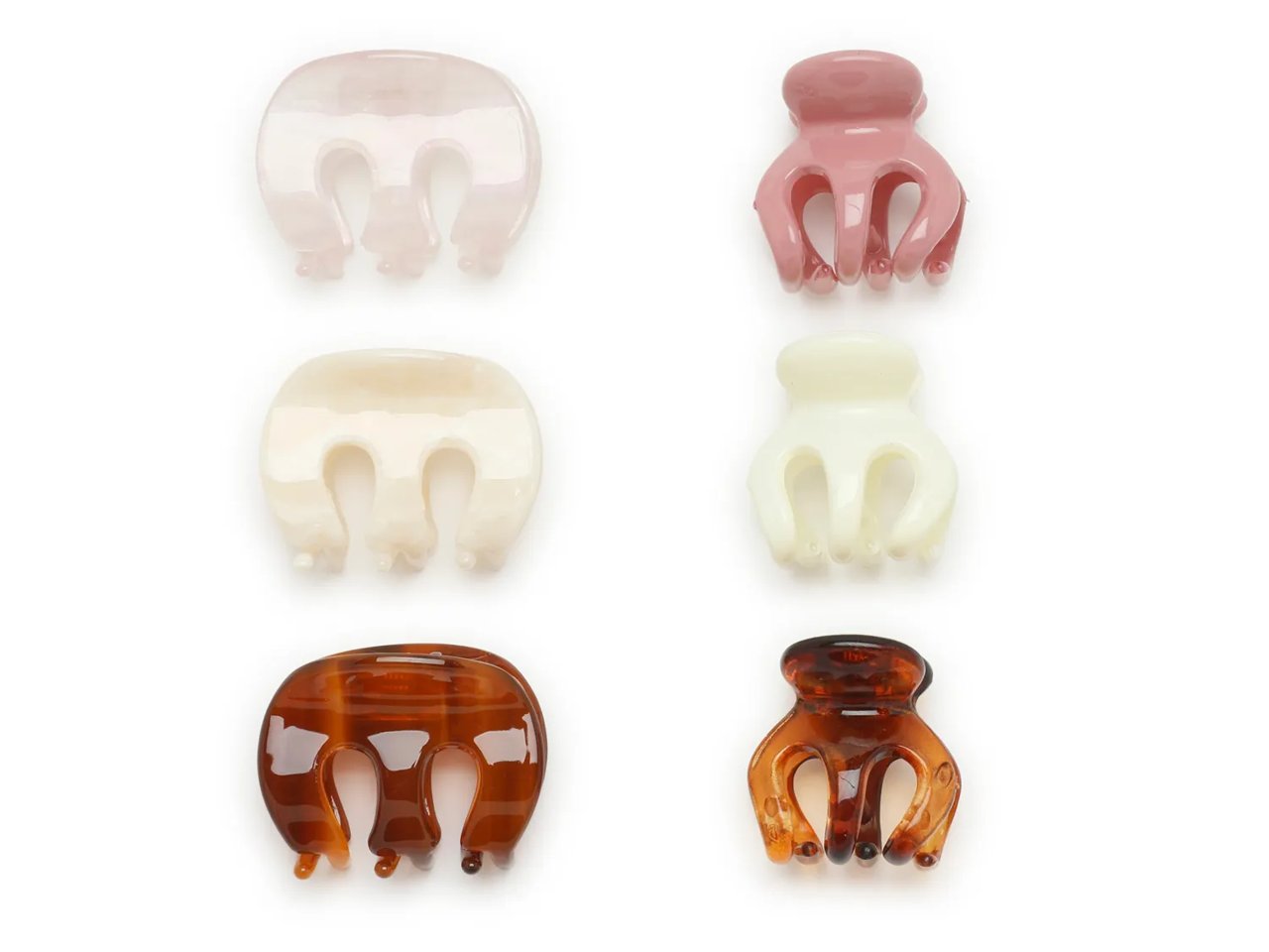 Multi Claw Hair Clip Set - 6 Pack