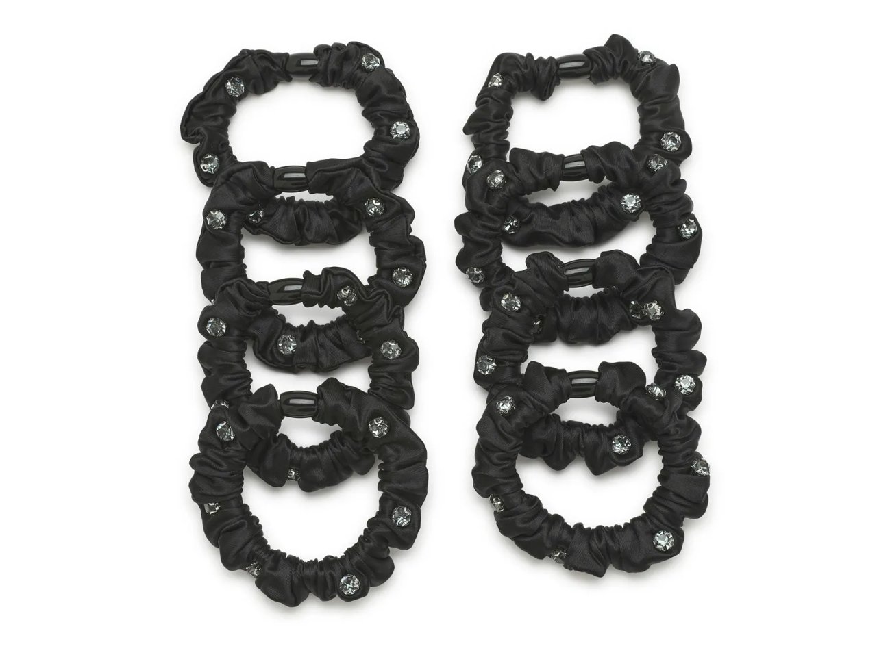 Embellished Skinny Scrunchie Set - 8 Pack