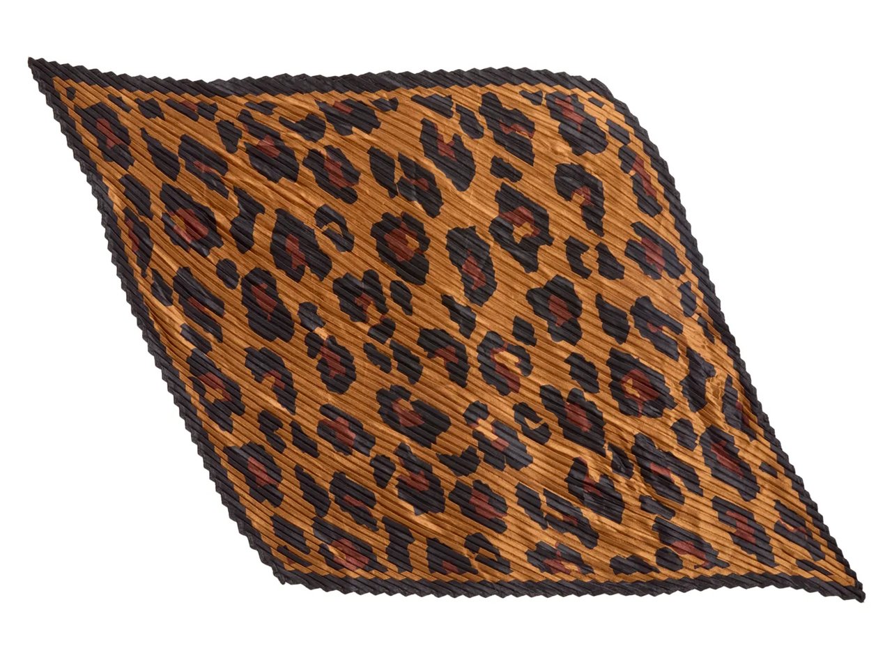 Pleated Leopard Print Scarf