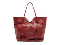 Sarah Leather Shopping Tote Red view