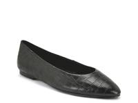 Vecka Ballet Flat Black Croc Print view