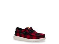 Wally Slip-On - Kids' Red/Black Buffalo Plaid view