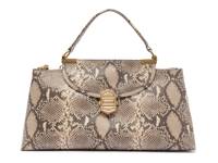 Everly Leather Satchel Taupe Snake Print view