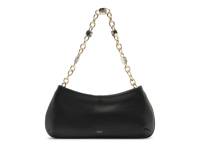 Luna Baguette Leather Shoulder Bag Black view