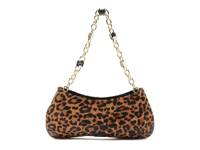Luna Baguette Leather Shoulder Bag Black/Brown Leopard Print view