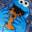 Cookie Monster Sneaker - Kids' Navy view