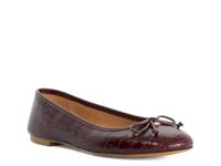 Helenne Ballet Flat Burgundy Croc Print Leather view