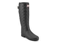 Refined Gloss Quilt Tall Rain Boot - Women's Black view