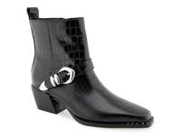 Maddy Bootie Black Croc Print Leather view