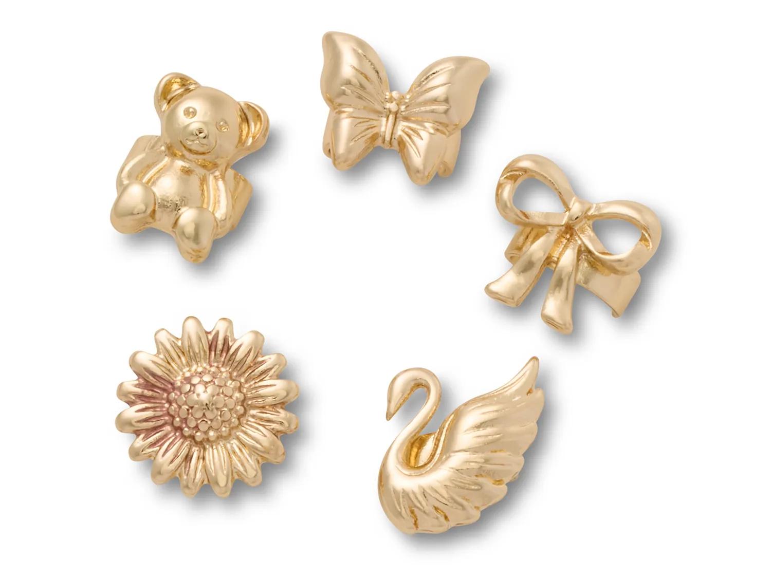 Crocs Miami Charms Gold Icons Jibbitz Set - 5 Pack - Free Shipping | DSW