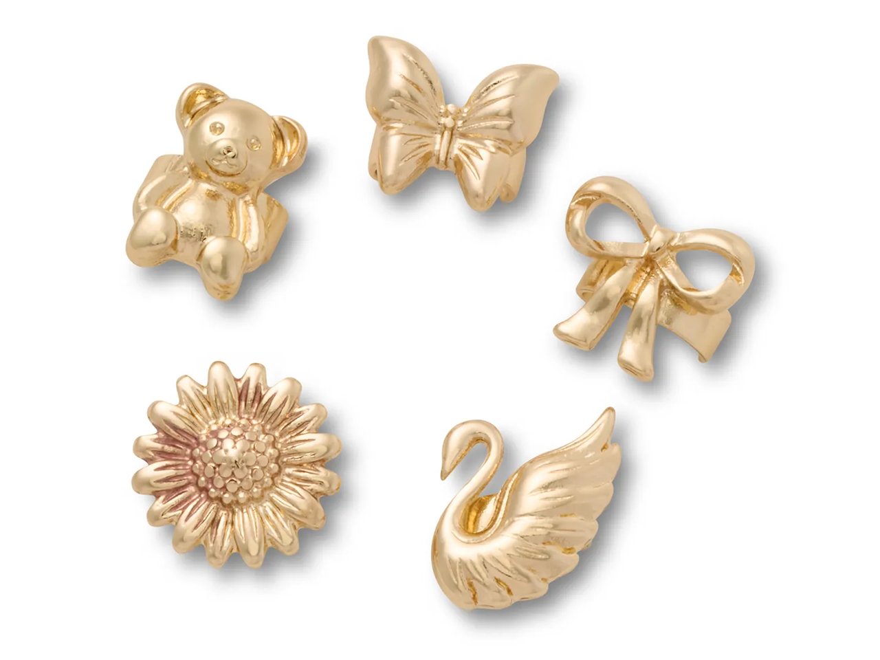 Miami Charms Gold Icons Jibbitz Set - 5 Pack