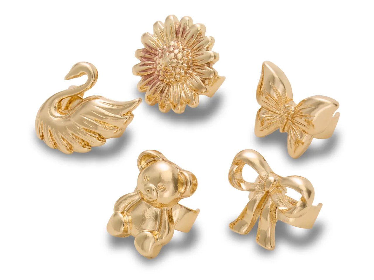 Miami Charms Gold Icons Jibbitz Set - 5 Pack