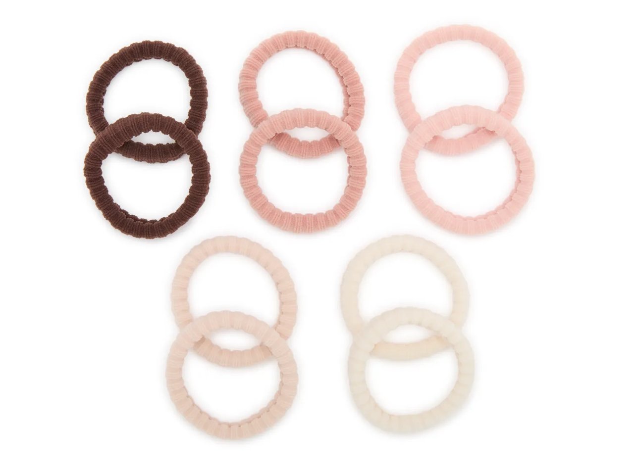 Ribbed Hair Tie Set - 10 Pack