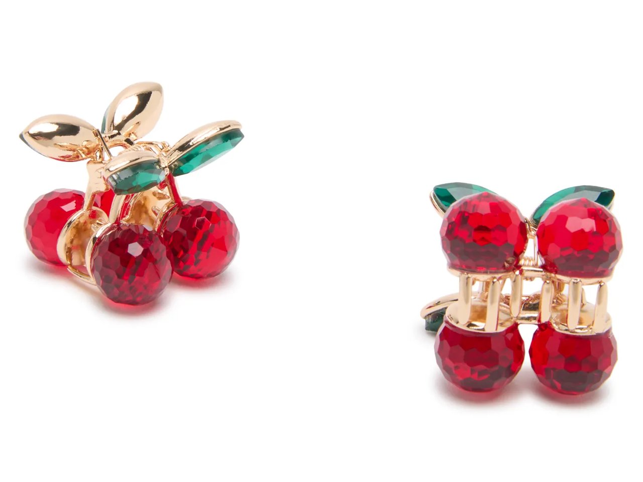 Cherry Rhinestone Mini Hair Clip Set - 2 Pack
