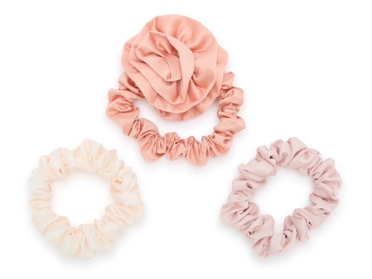 Rosette Satin Scrunchie Set - 3 Pack