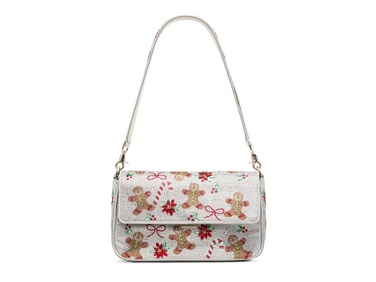 Rhinestone Flap Shoulder Bag