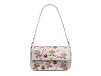 Rhinestone Flap Shoulder Bag Silver Metallic view