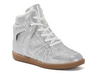 Kiara High-Top Wedge Sneaker Silver Metallic view