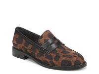 Alora Penny Loafer Brown Leopard Print Fabric view