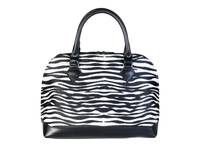 Olivia Dome Satchel Black/White Zebra Print view