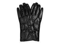Faux Suede Palm Puffer Gloves Black view