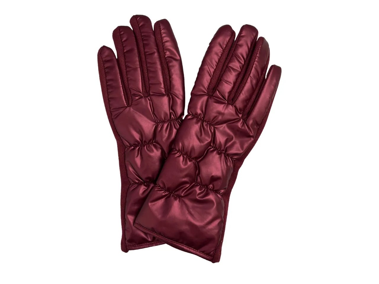 Faux Suede Palm Puffer Gloves