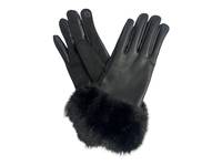 Faux Leather Gloves Black view