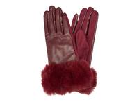 Faux Leather Gloves Burgundy view
