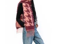 Houndstooth Scarf Burgundy view