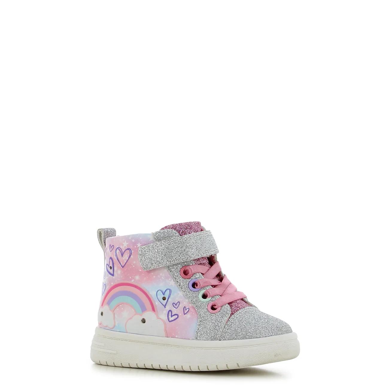 Kelly & Katie Toddler Girls' Rainbow Heart Light-up Hi Top Sneaker