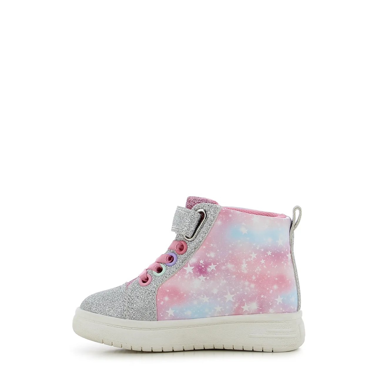 Toddler Girls' Rainbow Heart Light-up Hi Top Sneaker