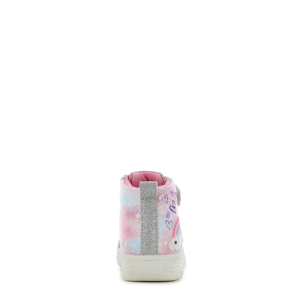 Toddler Girls' Rainbow Heart Light-up Hi Top Sneaker