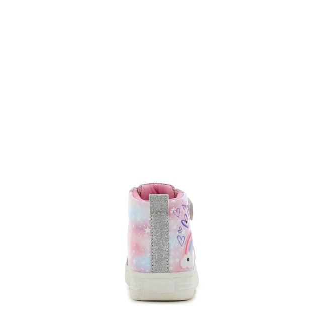 Toddler Girls' Rainbow Heart Light-up Hi Top Sneaker