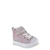 Toddler Girls' Twinkle Toes: Heart Blast Shimmer High-Top Sneaker ROSE GOLD GLITTER view