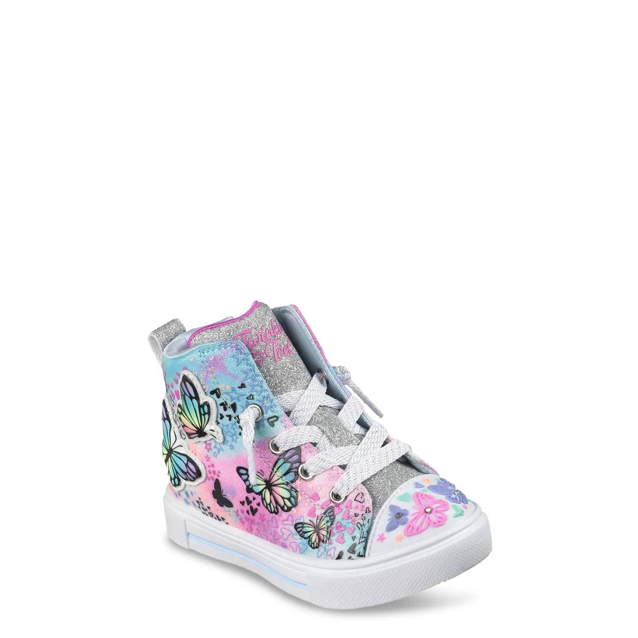 Skechers Toddler Girls' Twinkle Sparkle Flutter Hi Top Sneaker