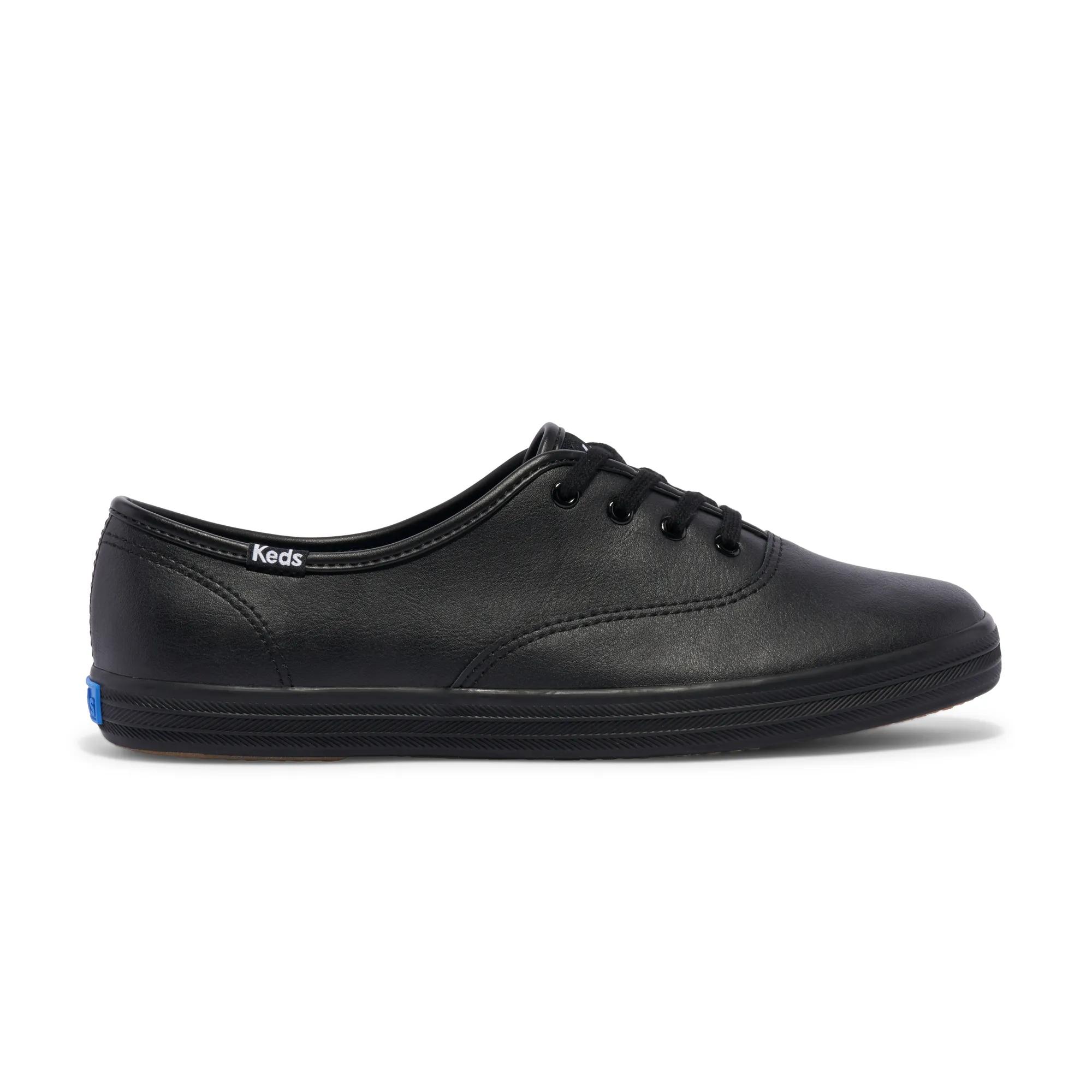 Keds Women's Champion Originals Leather Lace-Up Sneakers in Black Leather size 12 - XW
