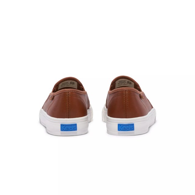 Keds Women's Cognac Double Decker Leather Slip On | KEDS