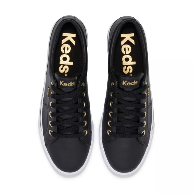 Keds Women's Black Jump Kick Duo Leather Lace Up | KEDS