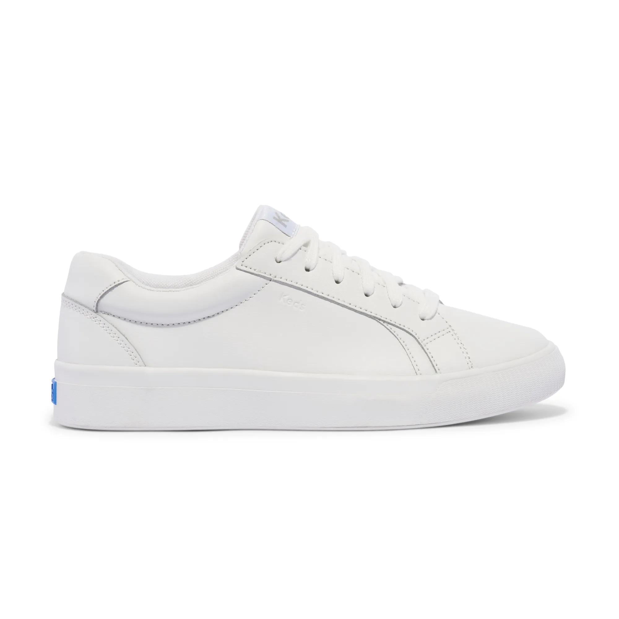 Keds Women's White Pursuit Leather Lace Up | KEDS