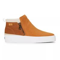 Cooper Zip Snake Embossed Suede Bootie Medium Brown Cognac view