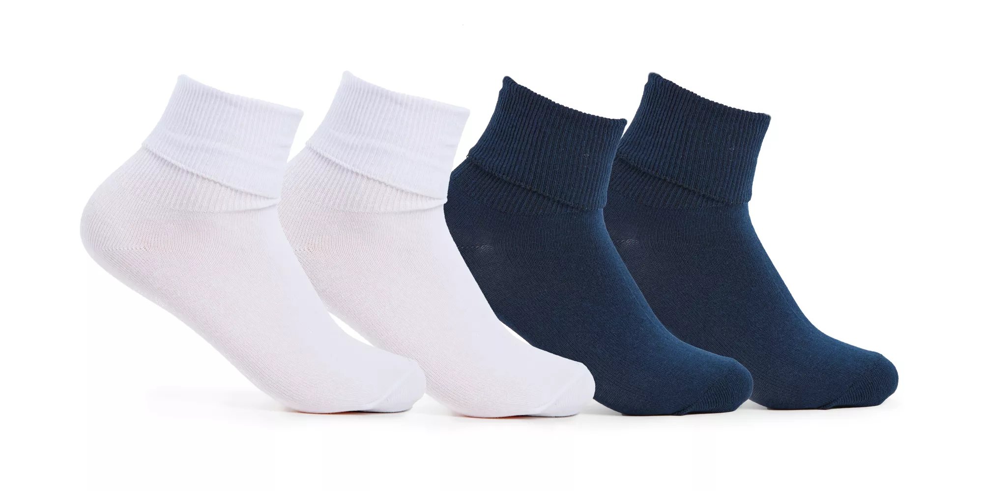 Kids 4 Pk Half Cushion Turn Cuff Socks
