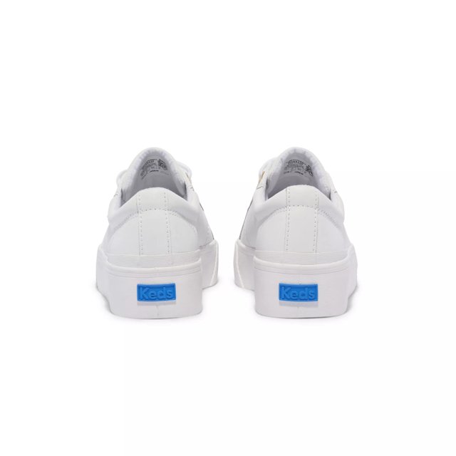 Keds Women's White Jump Kick Duo Leather Lace Up | KEDS