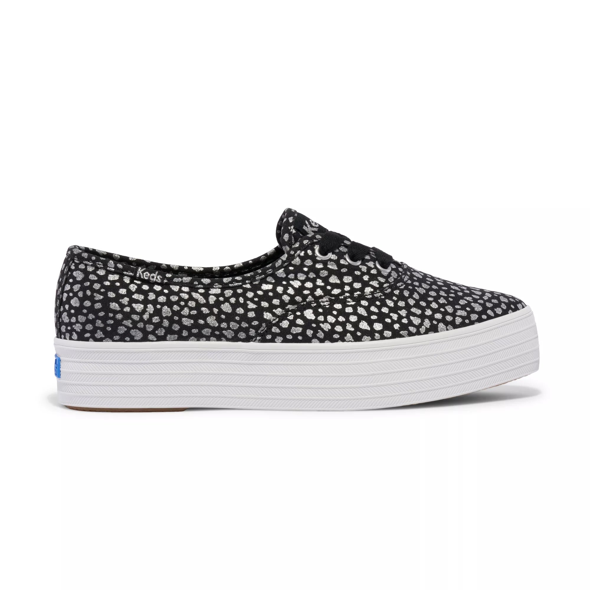 Point Canvas Mini Dot Print Lace Up