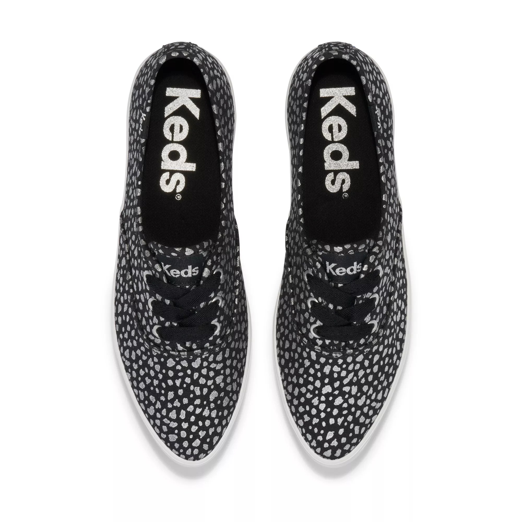 Point Canvas Mini Dot Print Lace Up