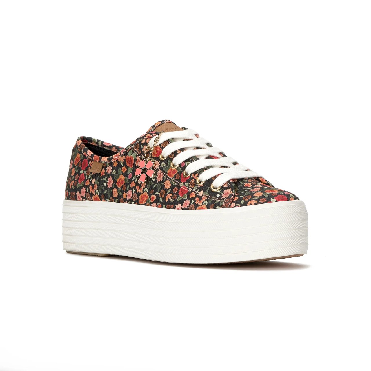 Triple Up Ditsy Rose Canvas Charm Lace-Up