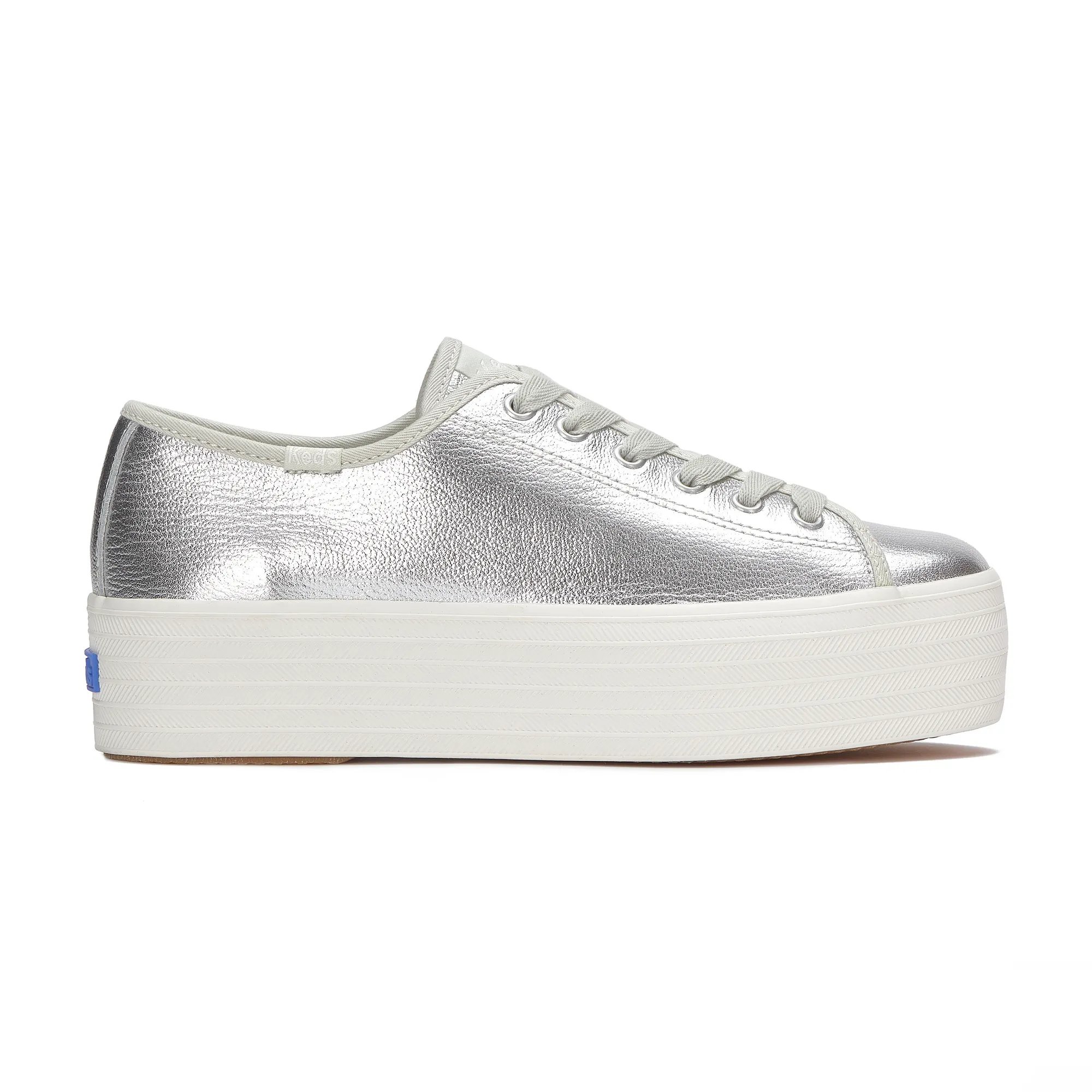 Triple Up Washed Metallic Leather Lace Up