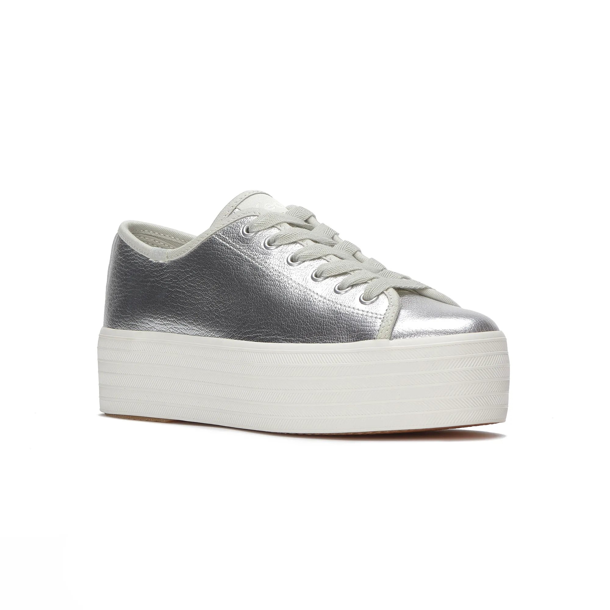 Triple Up Washed Metallic Leather Lace Up