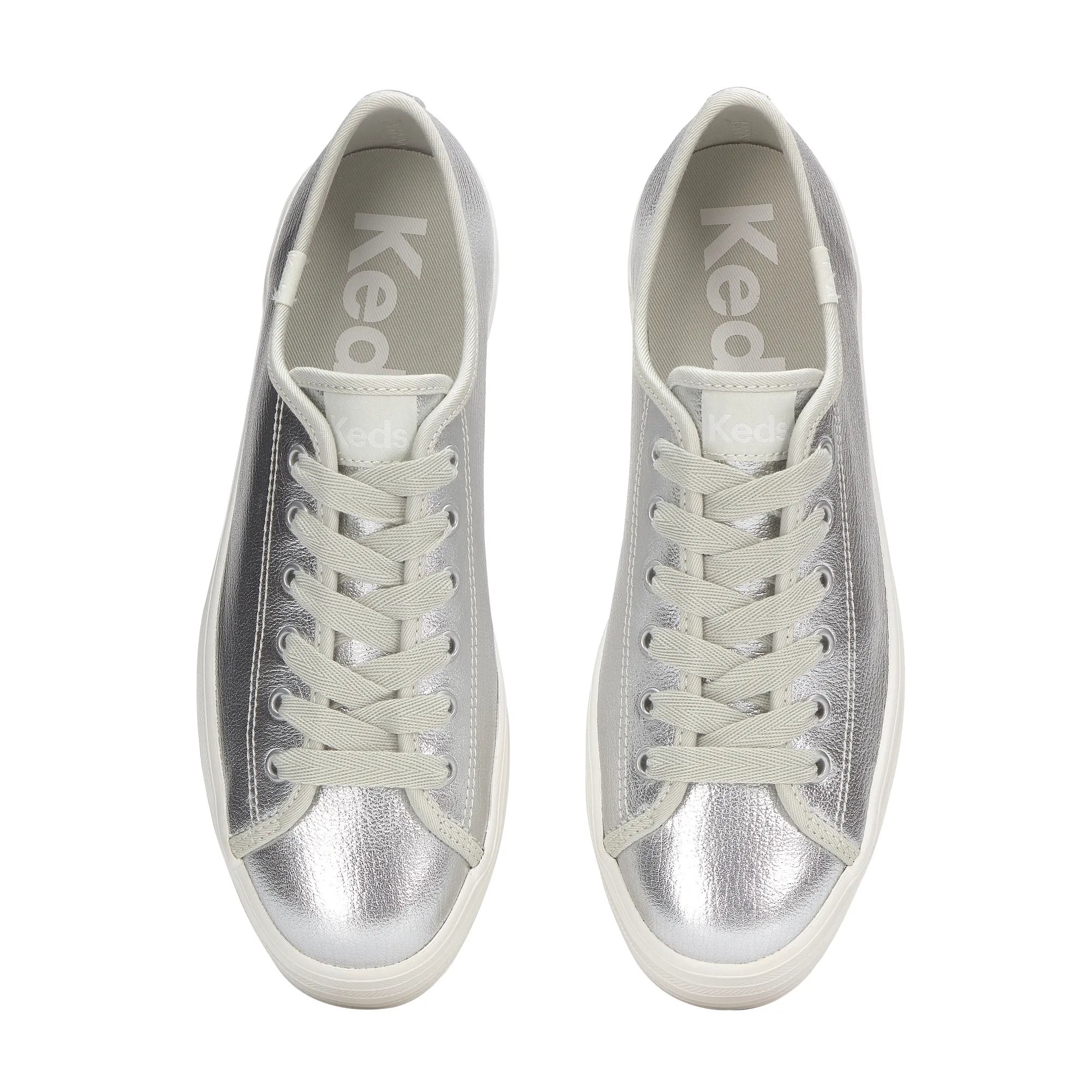 Triple Up Washed Metallic Leather Lace Up