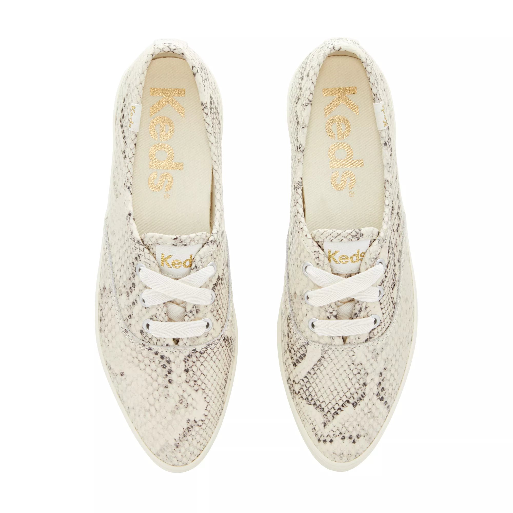Point Snake Print Lace Up